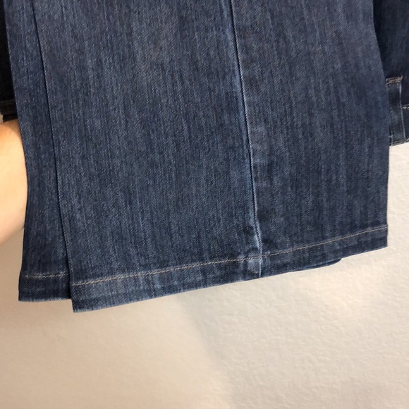 Merona Comfort No Gap Waistband Bootcut Women size 18r blue Denim Jeans pressed - Picture 3 of 8